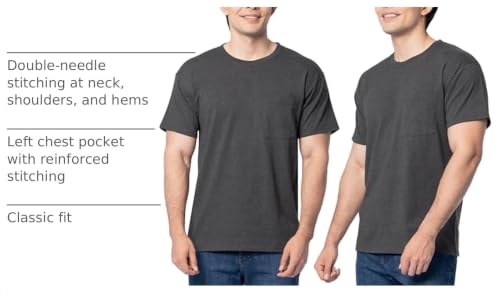 Fruit of the Loom mens Eversoft Cotton T-shirts (S-4xl) , Pocket - 2 Pack Black Heather, Medium US - image 4