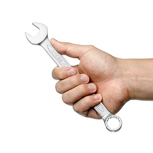 Image of Jetech 11 /16 inch Combination Wrench, SAE 12-Point Chrome Vanadium Steel Spanner, Industrial Grade with 15-Degree Offset, Sand Blasted Finish, Heat-Treated Forged Tool
