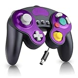 YSDZSW Upgraded GameCube Controller with TURBO Function, Classic Wired Controller for Wii/GameCube (Black-Purple)