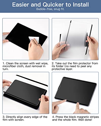 Moko Magnetic Ipad Pro 11 Matte Screen Protector For Ipad Air 5/4 10.9 - Reusable, Anti-Glare Screen Film For Ipad Pro 4/3/2/1 & Ipad Air 5/4 10.9 With Apple Pencil Support, Matte #TOP7