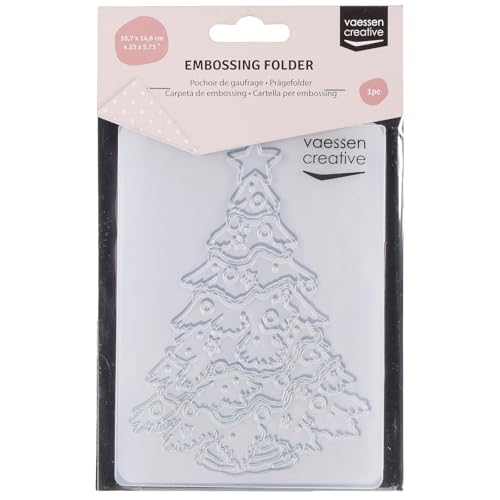 Vaessen Creative Dossier Arbre de Noël 14,6 x 10,7 cm – Classeur Carterie, Scrapbooking, Journaling – Réutilisable, pour Machines de Découpe et de...