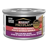 Purina Pro Plan Sensitive Skin and Stomach Cat Food, Tuna and Oat Meal Entree - (Pack of 24) 3 oz. Cans