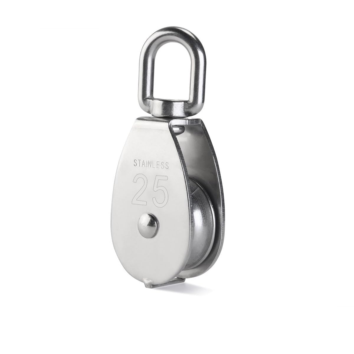 M25 Swivel 304 Stainless Steel Heavy Duty Rigging Lifting Wheel Fixed Wire Rope Single Pulley Block for Loading Capacity (Pack of 1)-image-23