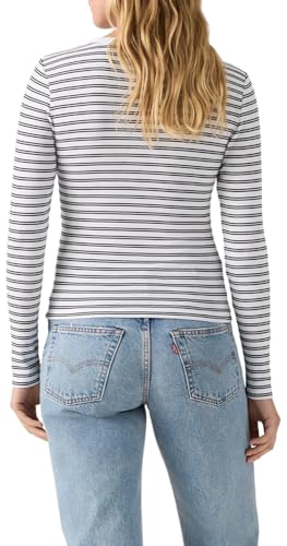 Levi's Women's Hayes Long-Sleeve Tee (Also Available in Plus), (New) Kayleen Stripe Bright White Anthracite Night, Large - image 2
