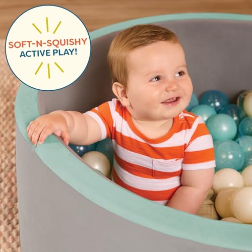 Image of B. toys Soft Foam Ball Pit with 100 Crush-Resistant Balls | Indoor foam ball pit with removable machine-washable cover, includes 1 pit and 100 crush-resistant balls, 12+ Months