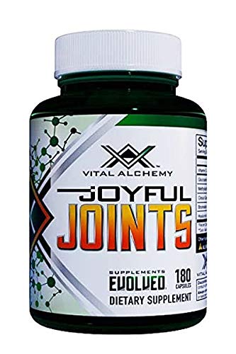 Joyful Joints by Vital Alchemy |Highest Grade Glucosamine, Turmeric, MSM, Bromelain, Hyaluronic Acid,Cissus, MSM,Bioperine| Highest Potent Joint and Muscle Support|All in One