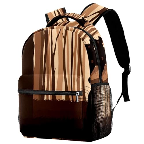 Sac à dos d'école et de voyage décontracté 29.4x20x40cm imprimé forêt multicolore