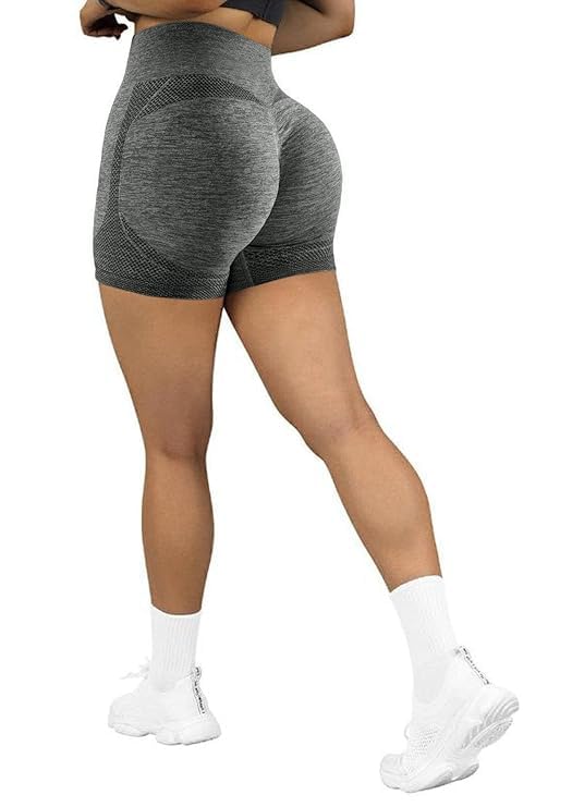 Image of Gym While This Exercise Seamless Yoga Stretch Butt Yoga Sport Fitness Exercise for Women Stretchy Women's High Waist Shapeware Shorts Butt Lift Workout Athletic Tummy Control