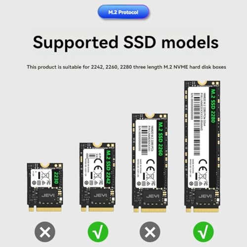 Carcasa SSD M.2 20 Gbps USB-C protocolo dual para disco duro externo 2280 7