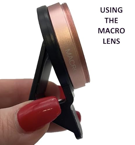 Phone Cameras Lens Kit for Smartphones 0.45X Wide Angle Lens 12.5X Macro HD Lens Rose Gold Clip on iPhone Camera Lens for iPhone Samsung and most Android Smartphones - Image 4