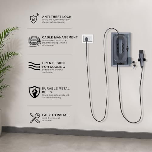 Image of Forward, Ather Duo Charger Wall Mount with Anti-Theft Lock, Durable Metal Build, Cable Management, Compatible with 700w and 900w Charger for Ather 450 and Rizta