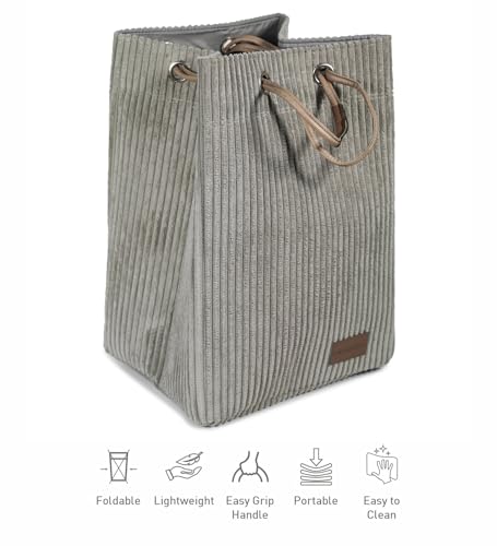 Image of OBSESSIONS Compact and Durable Foldable Laundry Basket ? Maximize Space with a Multi-Storage Design, Easy to Use and Travel-Friendly, Taupe Color,Dimensions (W)30 x (L)35 x (H)51 cm