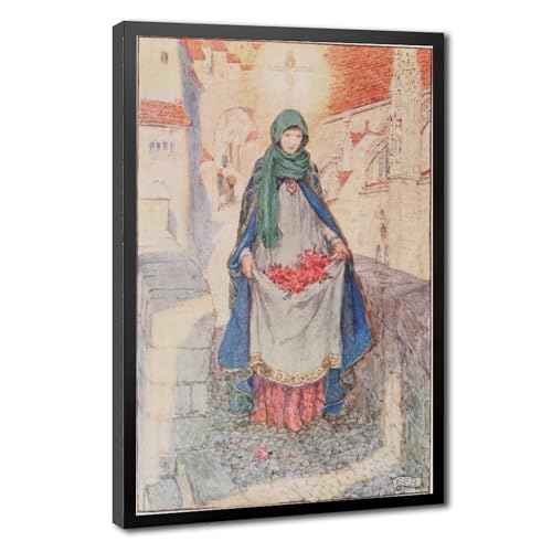 Impression sur toile St. Elizabeth par Eleanor Brickdale, cadre suspendu 20x30 cm