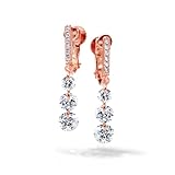 Gift from New York 揺れる イヤリング レディース 18金 ピンクゴールド 加工 3連 ノンホールピアス 金属アレルギー対応 女性 プレゼント