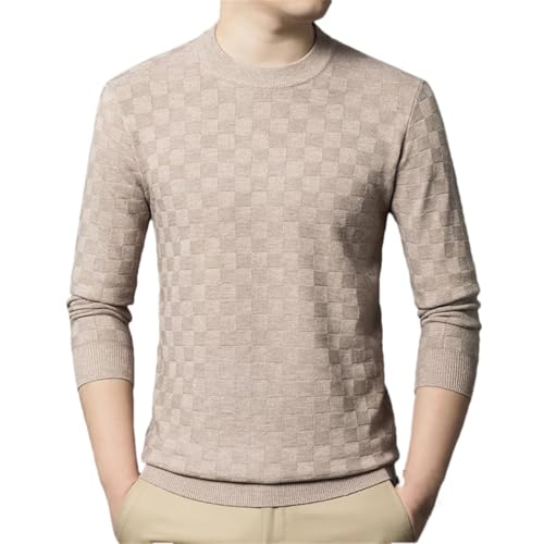 Men’S Wool Sweater O-Neck Cable Knit Thick Pullover Long Sleeve Winter Warm Casual Slim Fit Jumpers