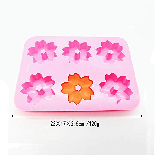 Moldes de silicona para hielos en forma de flor, 6 cavidades miniatura 4