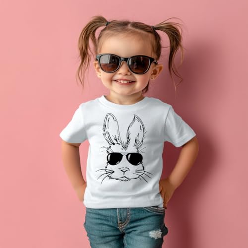 Easter Shirt for Toddly Boy Girls Kids, Happy Bunny Toddler T-Shirt, Spring Egg Hunt Kids Tee, 2-6T4