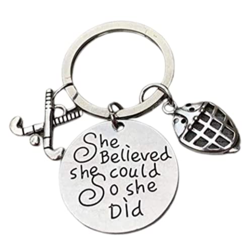 Field Hockey Goalie Charm Keychain, Field Hockey Jewelry for Women, Gift for Female Field Hockey Goalie - Main Image