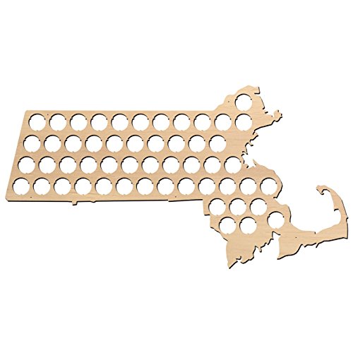 Massachusetts Beer Cap Map Wall Art