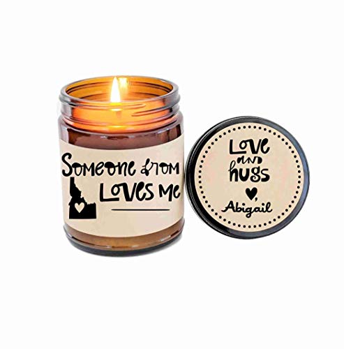 Idahome Someone from Idaho Loves Me Long Distance Friendship Gift Moving Gift LDR Gift Someone In Idaho Loves Me Heart in Idaho Map Gift