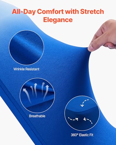 Image of VEVOR Chair Covers, Polyester Spandex Chair Cover, Stretch Slipcovers for Wedding Party Dining Banquet Flat-Front Chair Covers (Royal Blue-a, 50PCS)