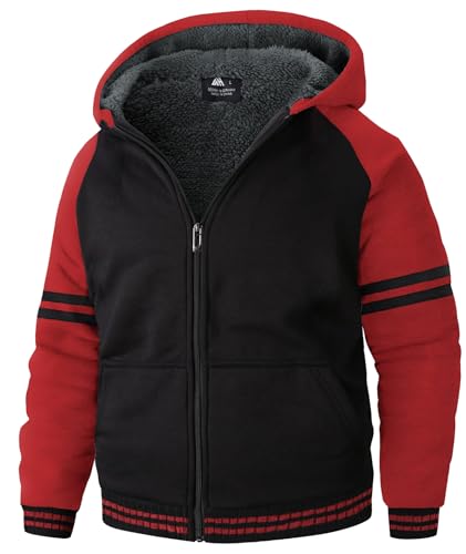 JACKETOWN Boys Fleece Sherpa Zip Hoodie 14-15