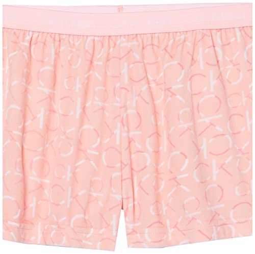 Calvin Klein Girls' Kids Top And Bottom Pajama Sleep Set Wear, Pink Ck Logo/Sachet Pink (As1), M #TOP3