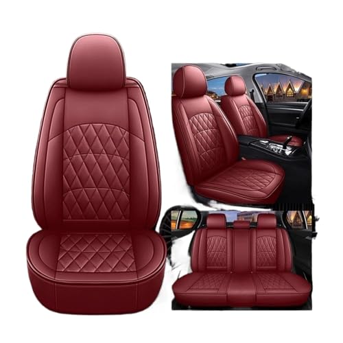 Housse siège voiture cuir Opel Vectra C anti-tache couleur rouge vin