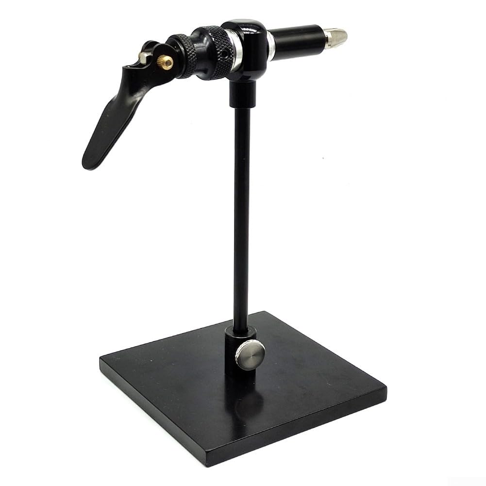 Morsa in acciaio girevole a 360 gradi per esche da pesca, morsetto da tavolo per ami 2/0-24#, regolabile, nero, base facile da usare, per pescatori meno 40 mm (C)