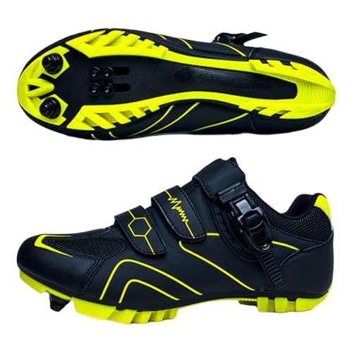 Kraftpaid Unisexe MTB Chaussures Velo,Chaussure Velo Route Homme,Chaussure VTT,Transpirer Et Dissiper La Chaleur,Facile à RéGler,Semelle IntéRieure...