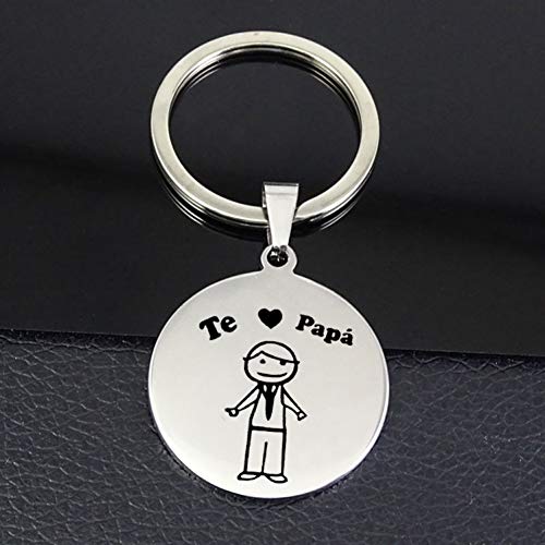 Preisvergleich Produktbild N / A WJJLDS Schlüsselbund Brief Edelstahl Disc Anhänger Keycahins Papa