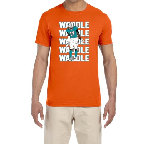Orange Miami Jaylen Waddle Text Pic T-Shirt