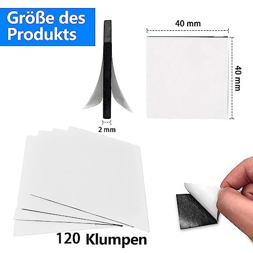 Birllaid Double Sided Foam Tape For Crafts,Square Double Sided Tape Heavy Duty,Strong Pad Mounting Adhesive Tape Black 40 * 40 * 2Mm(120Pack) #TOP1