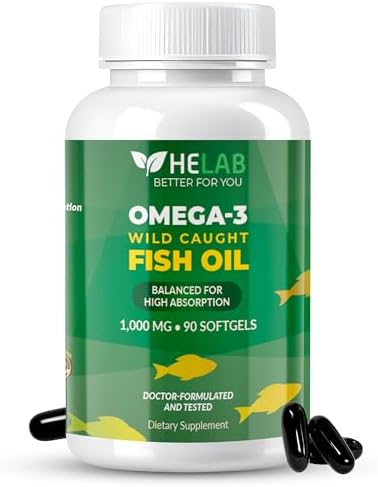 Omega 3 Fish Oil Supplementt (90 Count) Wild Caught Omega3 Fish O...