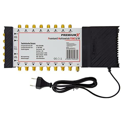 PremiumX PXMS 5/16 Multiswitch con Fuente de Alimentación Cover