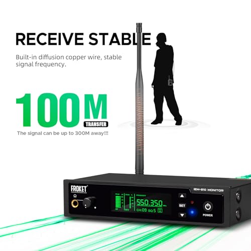 Froket IEM-810 Forket Iem810 Pro Uhf Mono Wireless In Ear Monitor System With Monitoring Type For Stage, Band, Recording Studio, Musicians, Meeting thumb #4