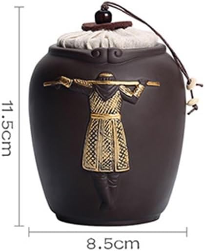 ティーオーガナイザーとストレージ クリエイティブフィギュアセラミック茶缶密封キャンディコーヒー豆缶保存ボトル工芸品装飾品食品容器 キ