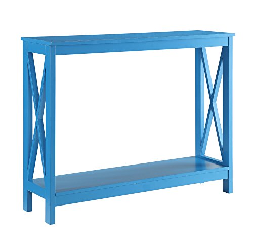 Convenience Concepts Oxford Console Table 39.5" - Sofa Table with Storage Shelf, Transitional Entryway Hall Table for Living Room and Bedroom, Display Foyer Table, Teal Blue