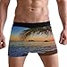 Men's Novelty Boxer Briefs No Ride-up Funny Regular Leg Stretchy Sport Underpants Breathable Comfortable Underwear(L) Print Pacific Sunrise Palm Trees Ocean at Lanikai Hawaii