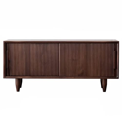 ZHANGshouf Zapatero de Madera Maciza con Puerta corredera, Resistente y con Espacio de Almacenamiento, Zapatero de Pasillo de 2 Niveles y Gran Capacidad (60 x 45 cm, Nogal)