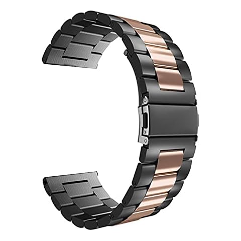 HANRUO 18mm 22mm 20mm 24mm Band Watch (Band Color : Black Rose Gold, Band Width : S3 or 22mm) Cover