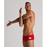 100% Polyester ARENA Herren Low Waist Short One Biglogo Badehose, red-Black, 8