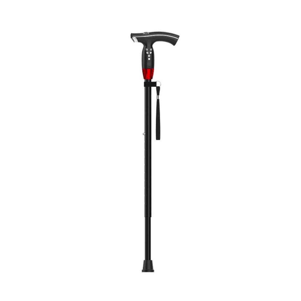 Canne de marche LED réglable en aluminium avec alarme sonore pour seniors
