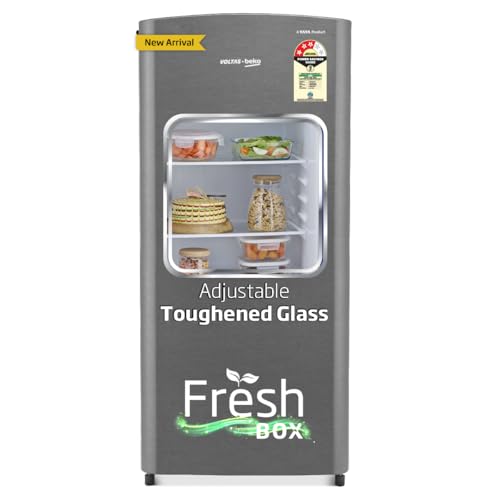 Voltas Beko, A Tata Product 183 L 3 Star Direct Cool Single Door Refrigerator With Fresh Box Technology (2025 Model, RDC215C/S0XIR0M0000GO, Hairline Silver, Chiller Zone)