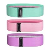 WODFitters Hip Resistance Bands - Fabric Hip Bands - Cotton Non-Slip Hip Thruster Loop Band Set - for Glute Activation, Booty Exercise and Fitness Workout... (Black Red Blue 3 Pack)
