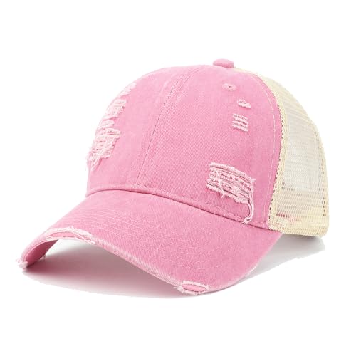 Image of Trucker Hat Distressed Baseball Cap Golf Cap Adjustable Sportswear Hat for Men Women Unisex