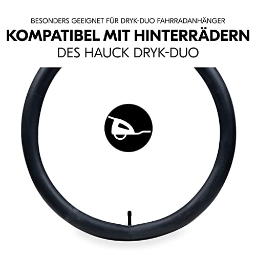 hauck Fahrradanhänger Schlauch Set 2x 20 Zoll Durchmesser inkl. Reifenheber, Ersatzreifen Schlauch für Fahrradanhänger hauck Dryk Duo & Dryk Duo Plus (Bike Trailer Repair Kit, Black)