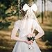Bride to Be Embroidered Veil for Bachelorette Party Favors Bridal Shower Hair Bow Veil Bride Gifts for Women Engagement Accessory (Style A)