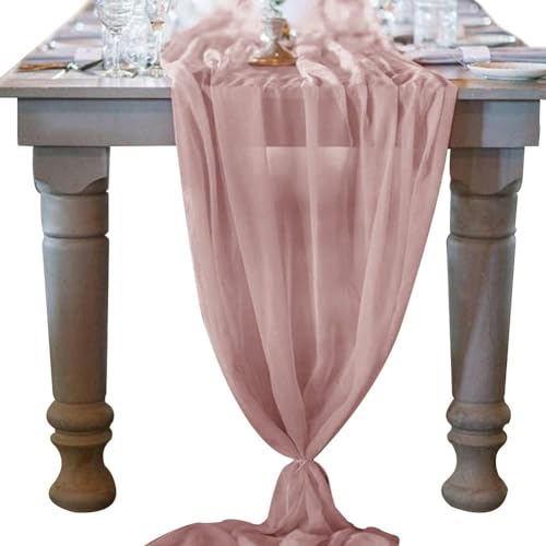Table Runner-72*304cm (28*120inch) Chiffon Gauze Table Runner Extra Long
