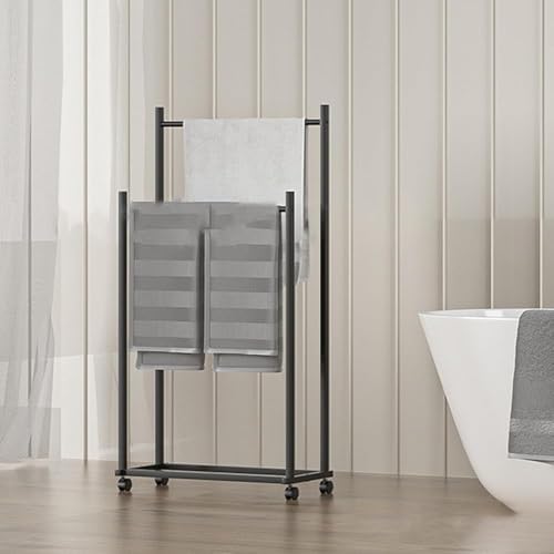 Porte-serviettes en métal au design élégant et structure double niveau
